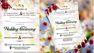 How To Design a Beautiful WEDDING INVITATION CARD  Photoshop Tutorial [upl. by Ximenes255]