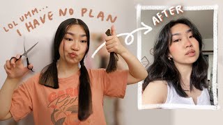 Cutting My Hair at Midnight Impulsively birthday glow up  JENerationDIY [upl. by Wilscam430]