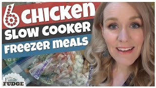 6 CHICKEN Crock Pot Freezer Meals  Under 60 [upl. by Ashla]