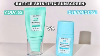 SKINTIFIC Sunscreen Battle  Aqua Light SS vs 5x Ceramide SS [upl. by Giesser]