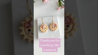 ☀️sun polymer clay earrings shortsviralvideotrendingpolymerclaypolymerclayearrings art [upl. by Tehcac]