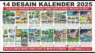 14 desain kalender tahun 2025 lengkap jawa dan hijriah [upl. by Brunhilde70]