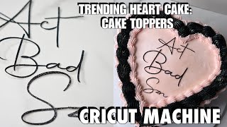 Cake Topper Tutorial  Heart Cake Toppers  Cake Topper  Glitter Cardstock  Cricut Machine [upl. by Etsirhc]