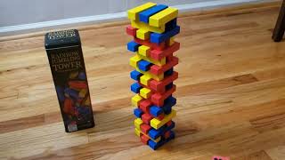 Indoor Game  Rainbow Jumbling Tower 48 wood pieces [upl. by Coyle996]