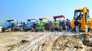 New Jcb 3dx Backhoe Machine And Swaraj Sonalika Sikandar John Deere Tractor Load  Jcb Tractor Toy [upl. by Oirotciv193]