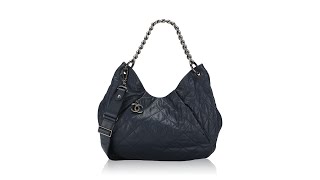 Chanel Calfskin Coco Pleats Hobo Marine Fonce [upl. by Annairam633]