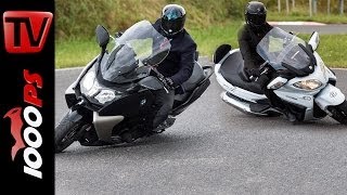 Suzuki Burgman 650 vs BMW C 650 GT  Scooter Battle [upl. by Tuorah]