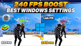 Get 240 FPS in Free Fire with THESE Windows Settings Free Fire Lag fix  Get 200 FPS  BlueStacks [upl. by Enelaj]