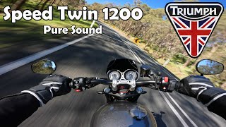 Triumph Speed Twin 1200 exhaust  Pure Sound  4k  Motovlog [upl. by Adamsen242]