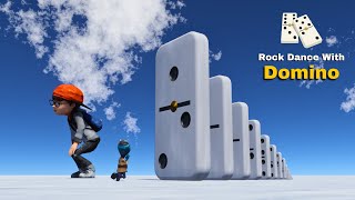 Big Domino Chain with Rock Dance Characters 3D Domino Animation [upl. by Most449]