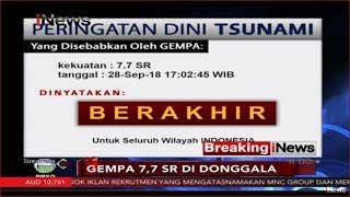 Gempa 77 SR di Donggala Peringatan Dini Tsunami Sudah Berakhir  Breaking iNews 2809 [upl. by Meridel978]