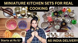 Miniature kitchen set real cooking mini kitchen items for sale tiny food cooking set [upl. by Narmi558]