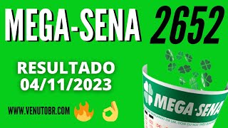 🍀 Resultado MegaSena 2652 [upl. by Rimas554]