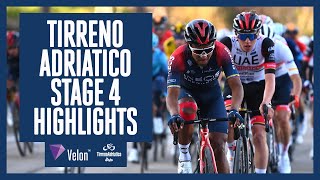 Short sharp summit finish  Tirreno Adriatico 2022 Stage 4 Highlights [upl. by Alicirp281]