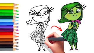 How To Draw Disgust  From Inside Out easy step by step [upl. by Akemrej]