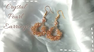 Diy Making Earrings with Wire amp Beads  DIY Beaded Earrings  Crystal Wire Drop Earring [upl. by Agretha]