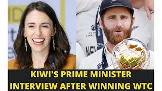 New Zealand prime minister Jacinda Ardern interview after winning WTC Trophy  JacindaArdern [upl. by Amsirp924]