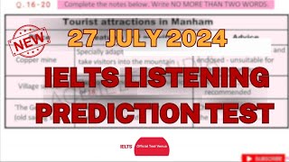 27 JULY 2024 IELTS exam Hard Listening test with answer out  July month ielts exam listening [upl. by Neveda]