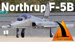 HD RARE Northrop F5B Freedom Fighter N586PC LOUD Takeoff from San Jose International Airport [upl. by Nairim440]