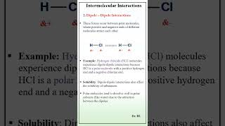 Intermolecular Interactions DipoleDipole Interactions [upl. by Arracat992]