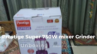 Prestige Supreme 750 Watts mixer grinder unboxing [upl. by Rebme]