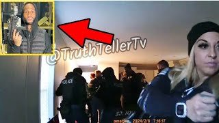 Body Cam  Police Raids Chicago Drill Rapper 051 Kiddo House amp Finds 3 Guns [upl. by Akcimehs]