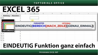 EINDEUTIG Funktion in Excel ganz einfach [upl. by Yenoh]