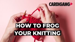 How to undo aka frog a stitch  Learn to knit with Cardigang [upl. by Anjali]