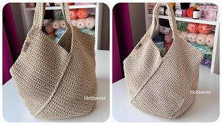 POLYESTER MAKROME İP İLE BULMACA ÇANTA YAPIMI  Örgü Çanta Modelleri  Easy Crochet Bag [upl. by Aney]