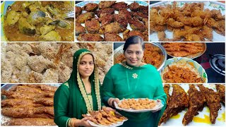 Surmai Fish Curry  Surmai Fish Fry  Rani Fish Fry  Prawns Deep Fry  Rice amp Dal For Guest [upl. by Charil504]