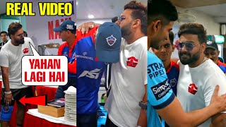 Rishabh Pant sad and emotional after meeting his team members in DC dressing room  DCvsGT 2023 [upl. by Zil]