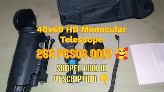 40x60 HD Monocular Phone Telescope  Shopee PH  Link On Description [upl. by Nosdrahcir]