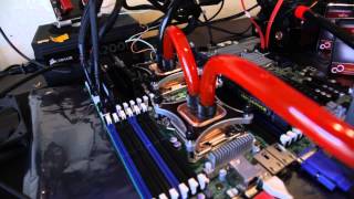 Supermicro X9DR7TF Monster server with crazy water cooling 32 threads [upl. by Rehpotsirh]