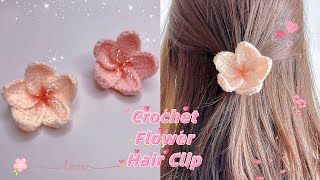 Crochet Flower Hair Clip ♡  Crochet Gift Ideas  Móc Kẹp Tóc Hoa Sứ [upl. by Eenafets297]