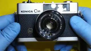 Konica C35 EampL with 28mm Lens Sn 123385 [upl. by Seugirdor]