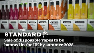 Sale of disposable vapes to be banned in the UK by summer 2025 [upl. by Idnic]