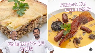 EMPANADA de atún y CREMA de CALABAZA con ibéricos  Joseba y Karlos Arguiñano [upl. by Karly]