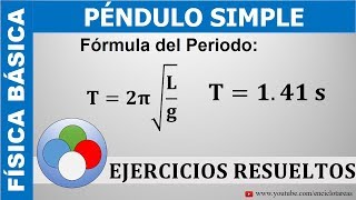 PÉNDULO SIMPLE  DETERMINE EL PERIODO  EJERCICIO RESUELTO [upl. by Nitsir]