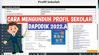 CARA MENGUNDUH PROFIL SEKOLAH DAPODIK 2022A [upl. by Ydnec]