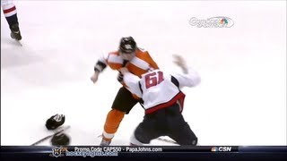 Steve Oleksy vs Jakub Voracek Mar 31 2013 [upl. by Komara400]