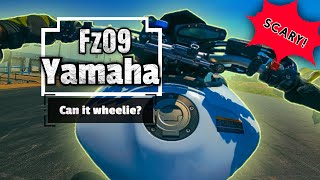 Yamaha fz09 wheelie machine first ride [upl. by Lauber770]