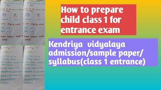 Kendriya vidyalaya admission entrance exam for class1sample papersyllabustelugu lo [upl. by Yelsel]