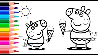 Peppa Pig Coloring Pages For Kids  Peppa Pig Summer Coloring Book [upl. by Kcirdnekal]