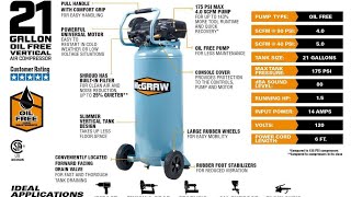 Upgrading My Garage Unboxing amp Testing the MCGRAW 21 Gallon Air Compressor [upl. by Rastus]