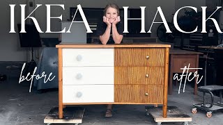 50 IKEA DRESSER FLIP  Full makeover with fluted drawers [upl. by Ynaffet]