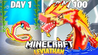 I Survived 100 Days as a LEVIATHAN in HARDCORE Minecraft [upl. by Hisbe]