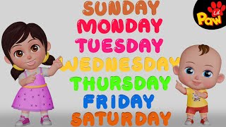 Weekdays Song  Nursery Rhymes  Kids Song  Lil Paw [upl. by Wisnicki105]