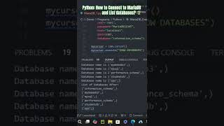 Python How to Connect to MariaDB and List databases 📚 [upl. by Ardys]