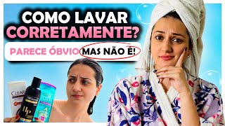 COMO LAVAR O CABELO CORRETAMENTE sem ressecar  Passo a passo completo [upl. by Siryt]