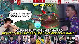 REAKSI OURA MAS EKO LIAT RRQ VS GEEK GAME 1 REACTION STREAMER GEEK FAM vs RRQ HOSHI MPLIDS14 [upl. by Takara323]